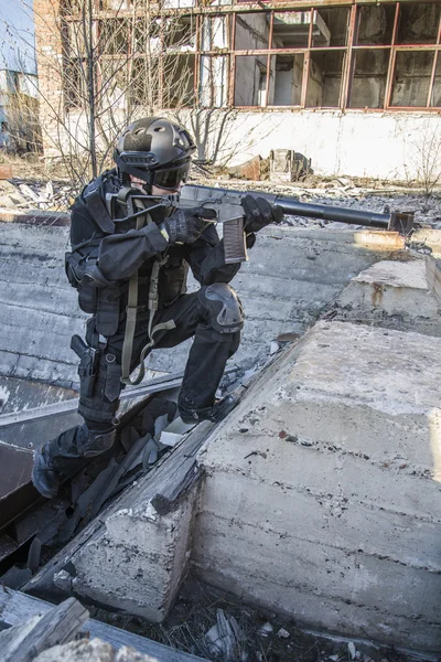 Russian special forces training at a military training ground.