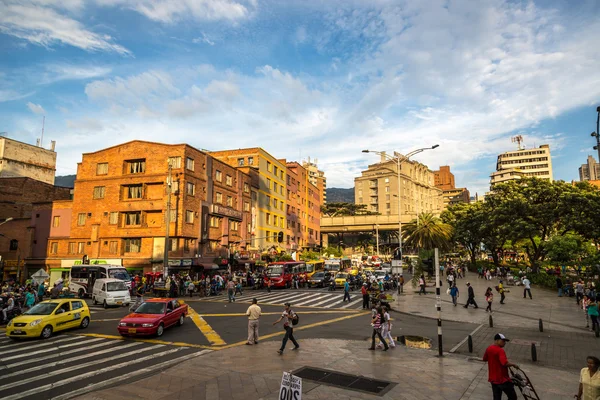 People walking around downtown Medellin