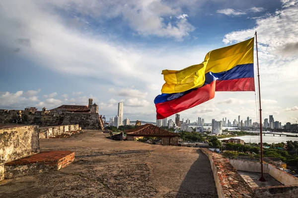 Colombian flag in Cartagena Fort