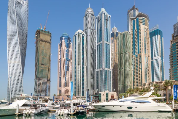 Big boat and Dubai skyline