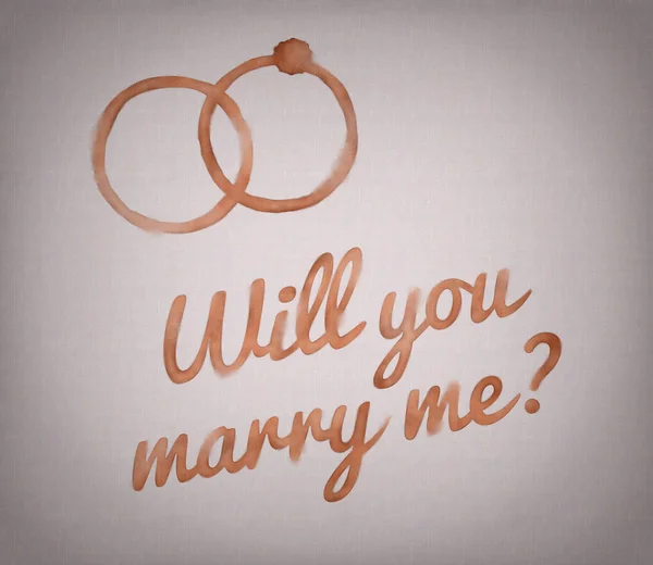 Will you marry me proposal with coffee mark