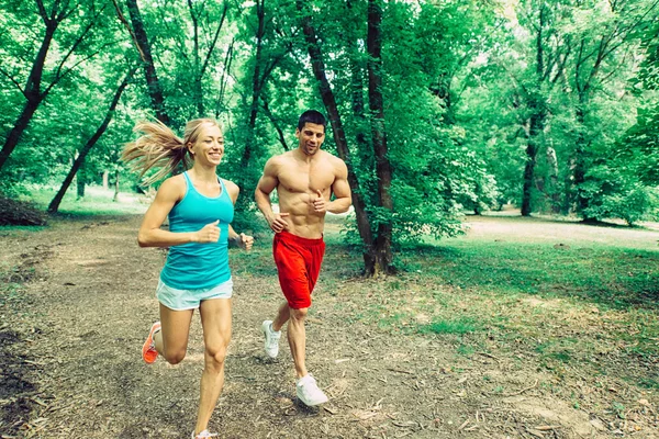 Young jogging couple