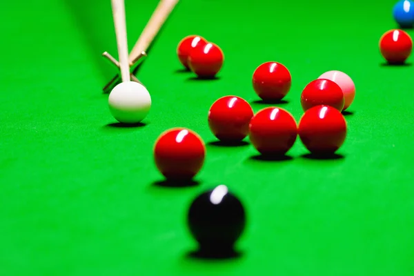 Snooker balls on table