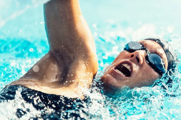 Freestyle competitive female swimmer