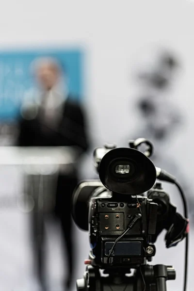 Camera at press conference