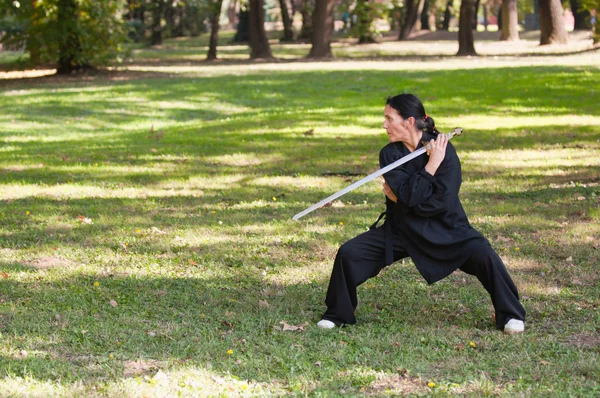 Female martial arts sword master