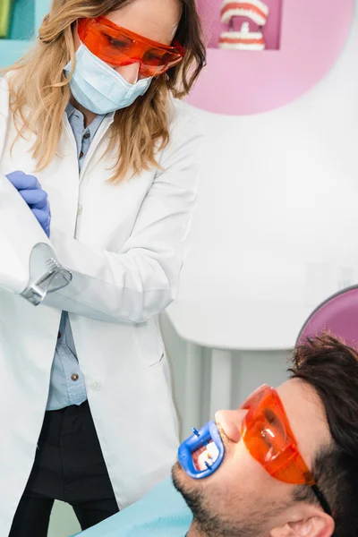 Laser teeth whitening procedure