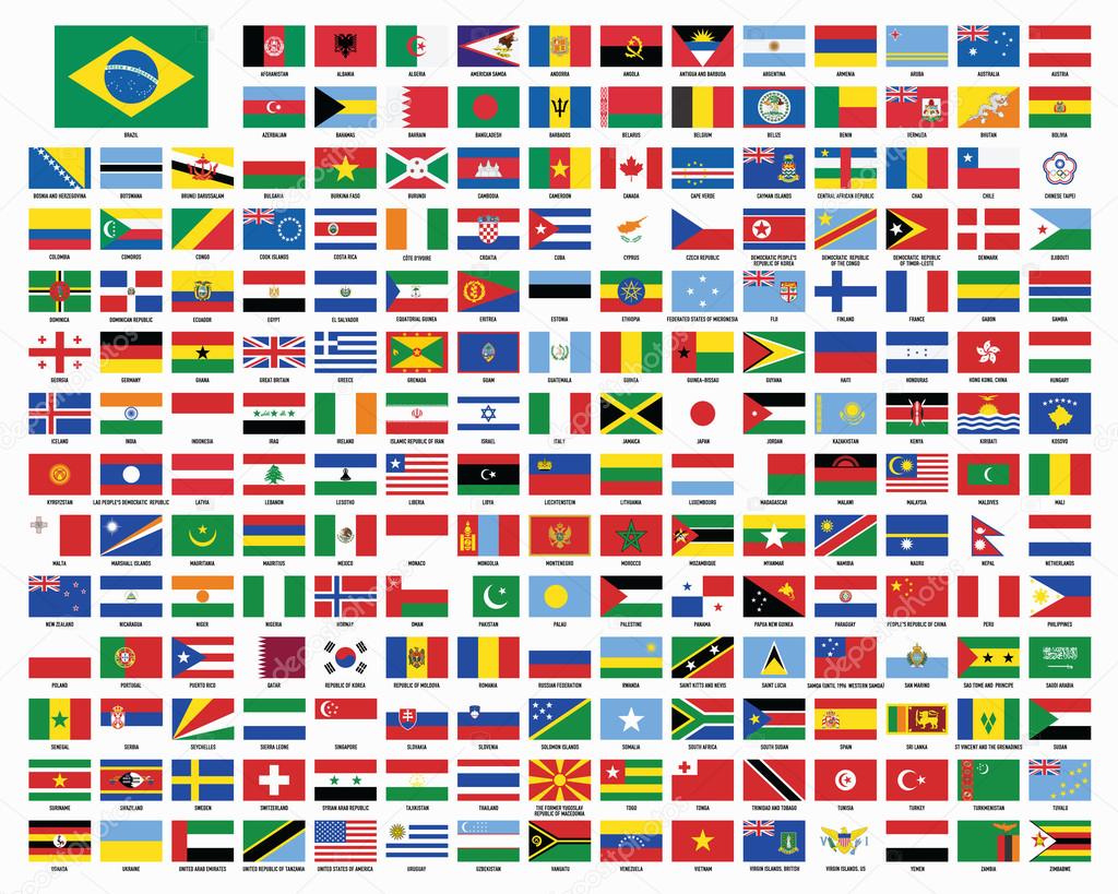 Флаги всех стран мира по отдельности