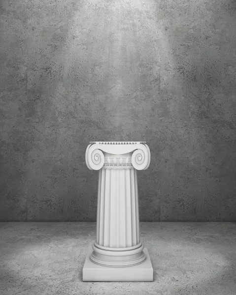 Classic pedestal in concrete room with volume light