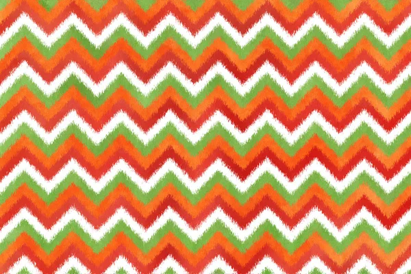 Ethnic zigzag pattern in orange, red and green colors.