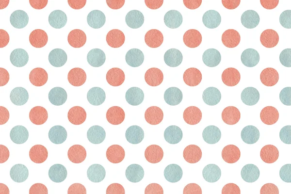 Watercolor pink and blue polka dot background.