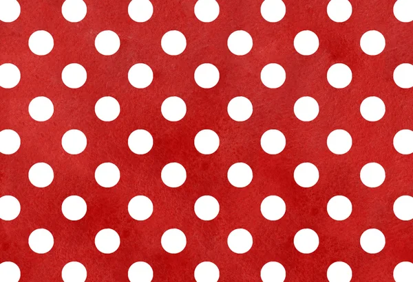 White dots on dark red watercolor background.
