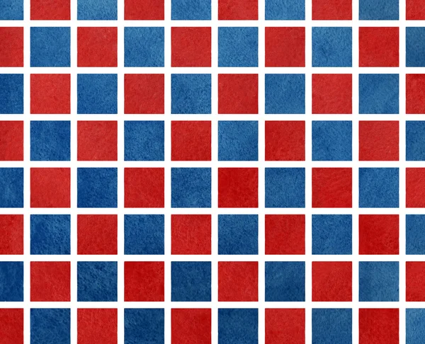 Watercolor dark blue and red squares.