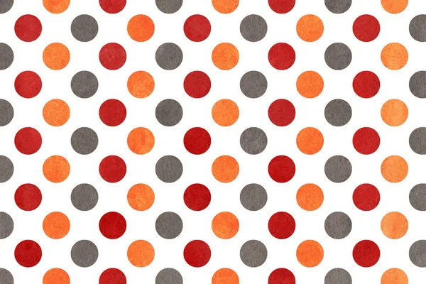 Watercolor orange, dark red and grey polka dot background.