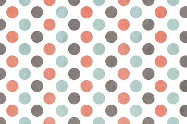 Watercolor pink, blue and grey polka dot background.