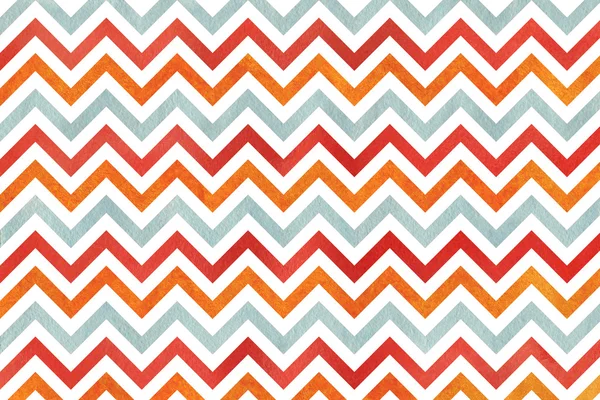 Watercolor orange, blue and red stripes background, chevron.