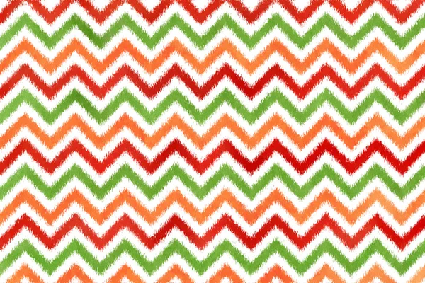 Ethnic zigzag pattern in orange, red and green colors.