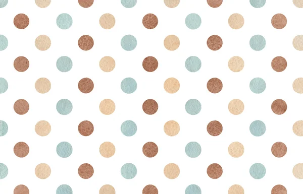 Watercolor brown, beige and blue polka dot background.