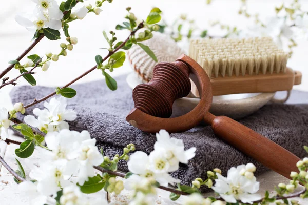 Body brush, loofah and massager for natural beauty routine