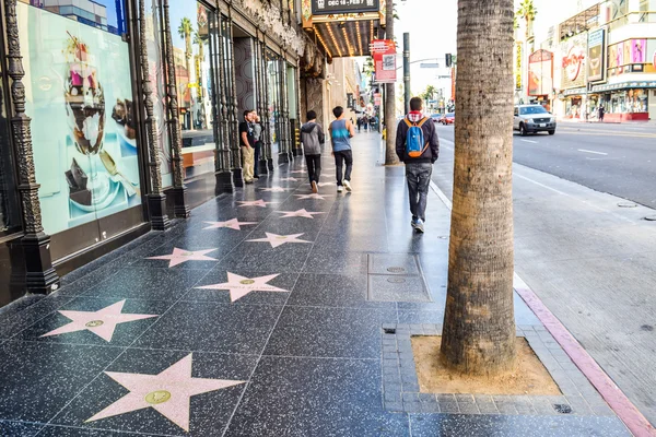 View of Hollywood Boulevard at sunset