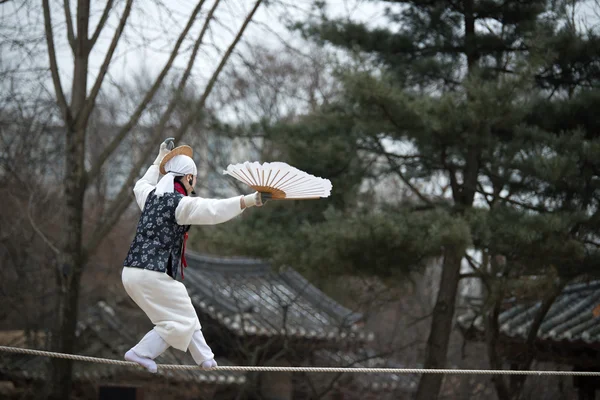 Acrobatics on a Tightrope walking at Korean Folk Village