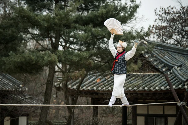 Acrobatics on a Tightrope walking at Korean Folk Village