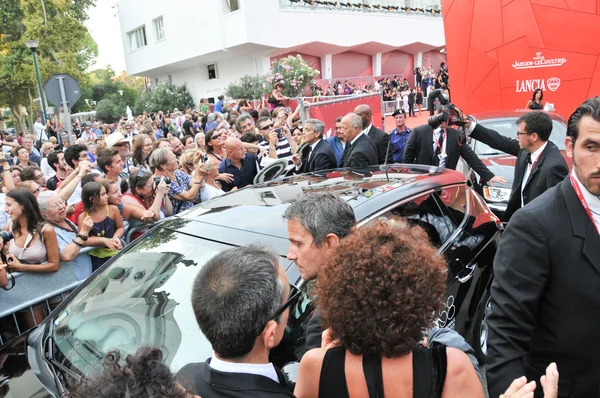 Fans waiting for the arrival by car from George Clooney in the Festival of the Cinema. Venice 2011