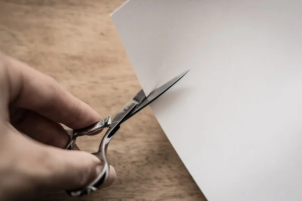 Cutting white paper