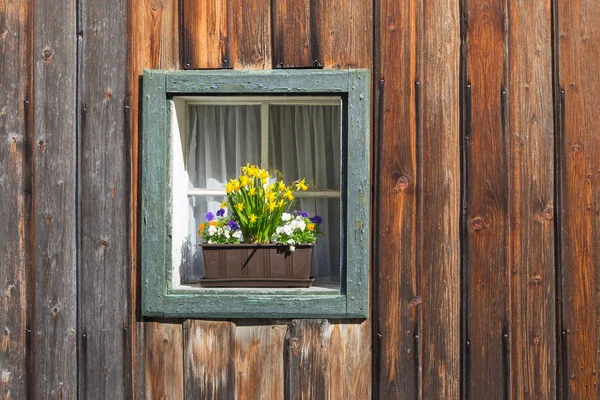 Box window with flower pot