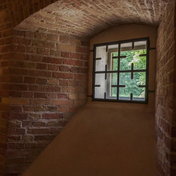 Square window with metal grid