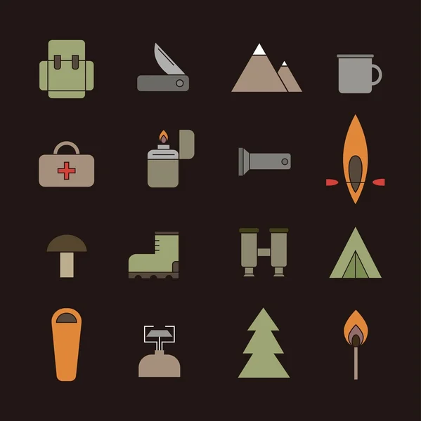 Outdoor and camping icons