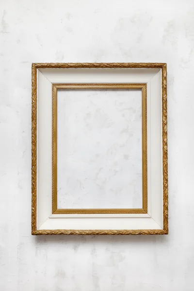 Old frame on a white wall.