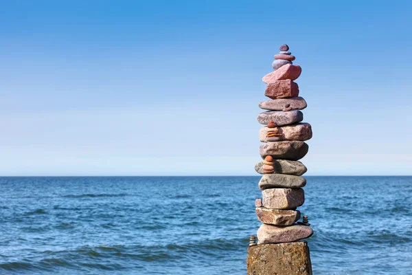 Concept of balance and harmony. Rocks zen on the sea.