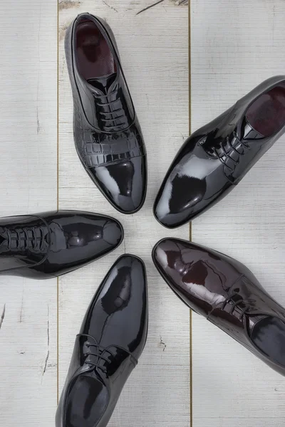Variety of shiny shoes for men