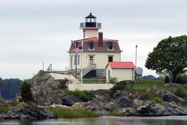 Historic Pomham Rock lighthouse in East Providence, Rhode Island
