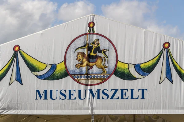 Buildup of the Oktoberfest tents at Theresienwiese in Munich, 2015