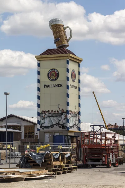 Buildup of the Oktoberfest tents at Theresienwiese in Munich, 2015