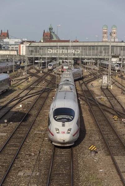 ICE train departing from Munich central railway station, 2015