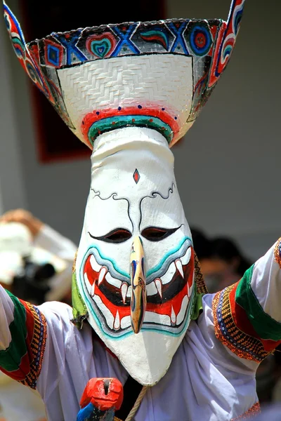 Loei province, Thailand- June 28,2014: Unidentified man wear ghost costume at  Phi Ta Khon or Ghost Festival at Dan Sai district, Loei province, Thailand.