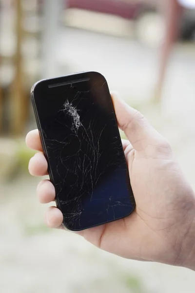 Broken screen on a mobile phone