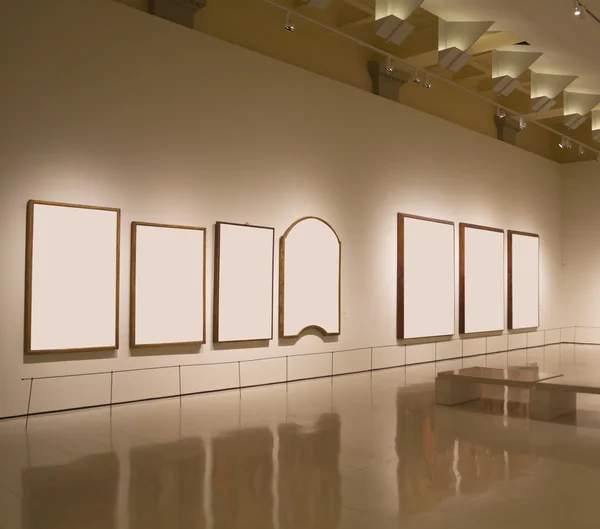 Blank frames in a wall, exhibition gallery indoor