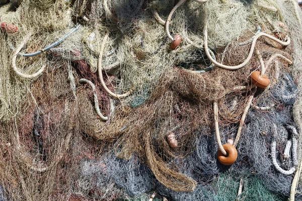 Fishing net background, in a commercial port