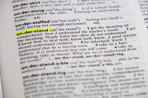 Understand defined in a dictionary