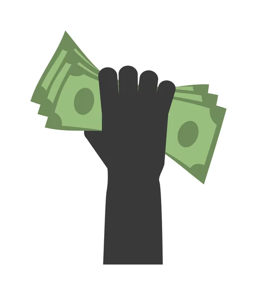 Human hand with money vector icon.