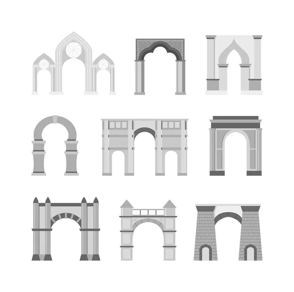 Arch vector set isolated on white