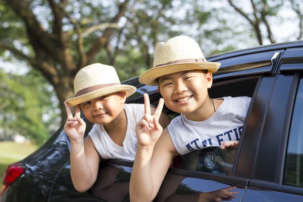 Happy asian kid enjoy summer vacation,  family holiday travel trip with boy together leisure fun