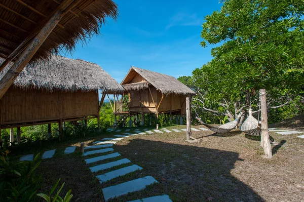 Phu-Re Hut Resort ; Bamboo bungalows in resort area of koh Phaya