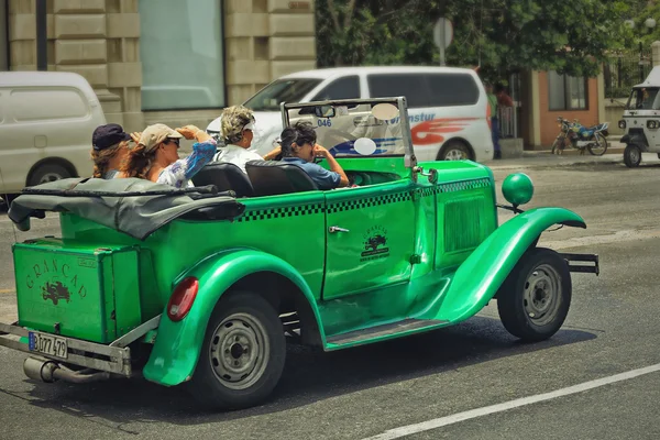 CUBA, HAVANA-JULY 6, 2015: Classic american car on a street in Havana. Cubans use the retro cars as taxis for tourists