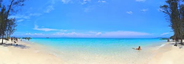 PHI-PHI,  THAILAND - 02 APRIL 2014: The beach of beautiful tropical Bamboo island