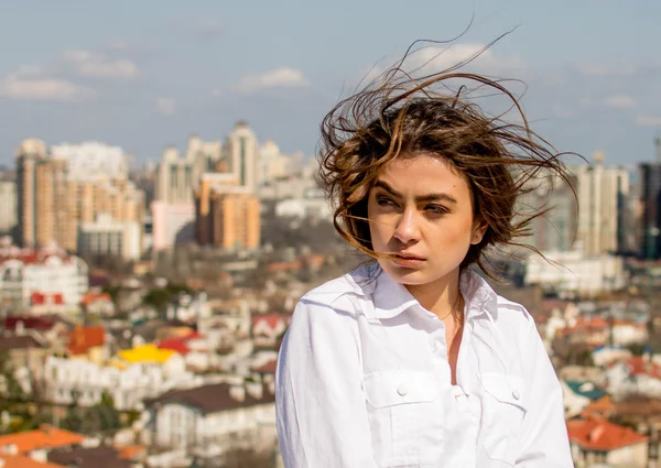 Girl at the roof